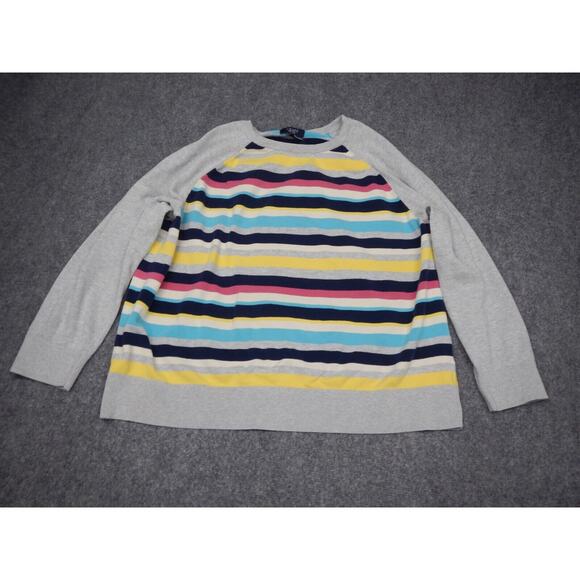 Chaps Sweater Womens Size 2X Striped Colorful‎ Colorblock Style Long Sleeve - Picture 1 of 9